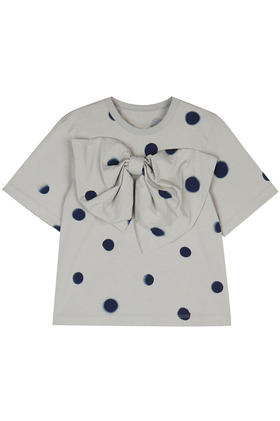 jnby  23年秋款  蝴蝶结圆领中袖T恤  1N7114440