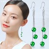 DD-玉耳环长款流苏2023新款网红S925银饰女冰种翠绿色玉髓耳坠感 商品缩略图3