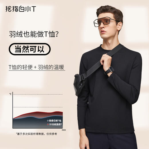 拇指白小T3D羽绒温感圆领长袖T恤 商品图2