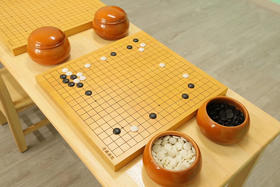 3厘米厚新榧实木棋盘+欧洲榉木罐+B中5号云子