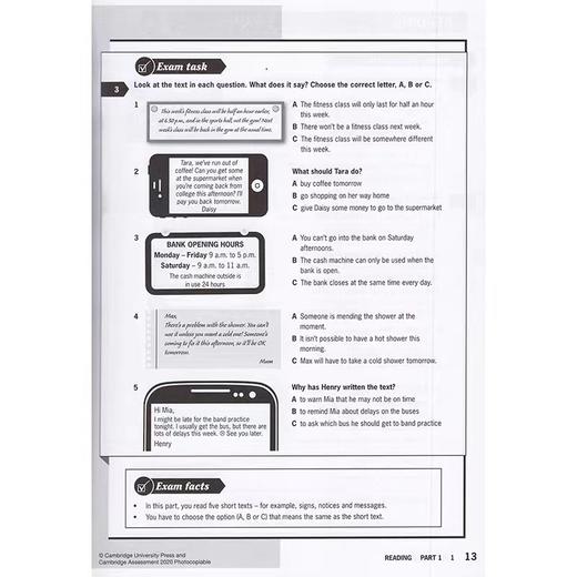 剑桥KET\PET Exam Booster 考前冲刺必备 2020改革新题型版附答案 【赠音频】 商品图4