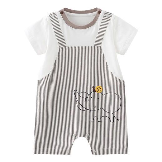 丽婴房-童衣类（夏）E1连身装\游戏裤中灰 商品图0