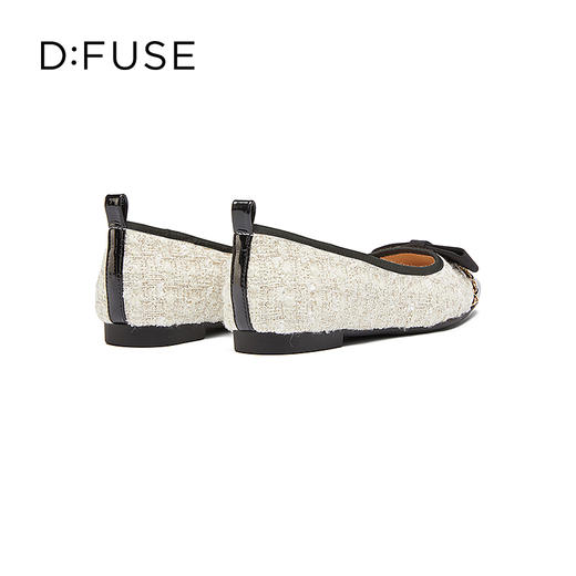 DFuse迪芙斯秋季新款小香风浅口平底单鞋女蝴蝶结优雅芭蕾舞鞋DF33111113 商品图3