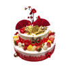 味美特“福气满满”祝寿水果蛋糕-60数字是可以更换的，金元宝是巧克力，可以放心食用的，梅花、扇子是插件，不可食用 商品缩略图0