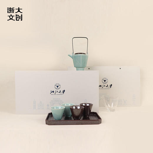【浙大文创】浙江大学海纳江河青瓷套杯7件套 商品图1