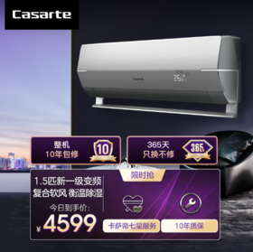 [轻奢空调]卡萨帝(Casarte)1.5匹 新1级 复合软风 瀑布离子家用空调挂机CAS3516BAB(81)U1套机