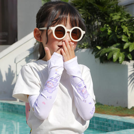 「9.9元包邮！数款可选」儿童防晒冰袖男孩女童夏季防蚊冰丝袖套宝宝抗起球冰袖卡通可爱童装 商品图2