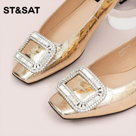 星期六贴膜牛皮革水钻扣单鞋SS31111878 商品图6