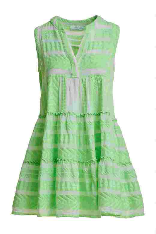 Ella Sleeveless Short Dress - N.Or-N.Lime/White  - 连身裙 - 绿色 商品图3