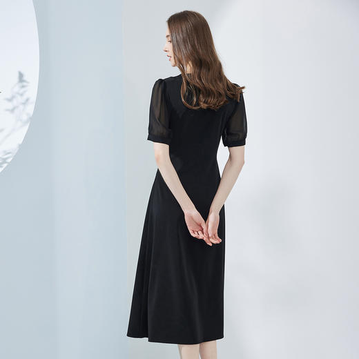 NF8M3瑟俪前中抽皱商务通勤连衣裙 商品图1