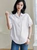 米思阳2025夏季简约通勤白色短袖衬衫弹力宽松基础百搭上衣女1812 商品缩略图2