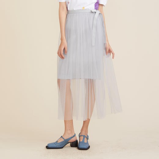 谜底半身裙2022夏季新款内搭H型两件式网纱半裙优雅减龄222MB0727 商品图0