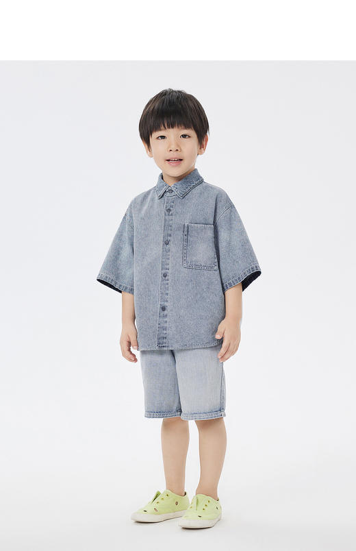 jnby  23年秋款 轻薄牛仔中袖衬衣  1N7212370 商品图4