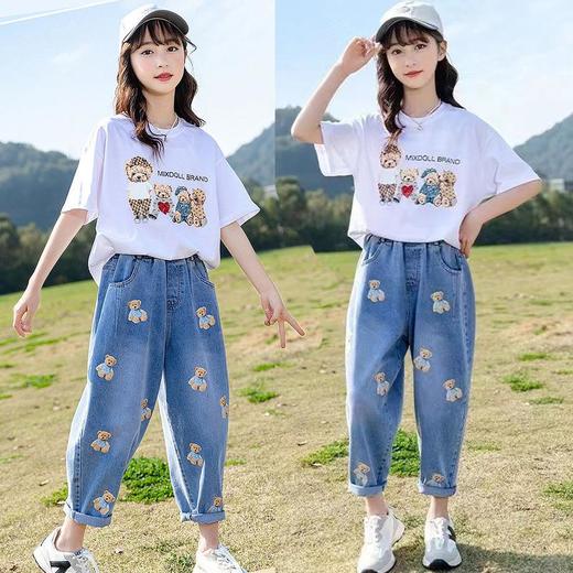 女童夏装网红牛仔裤套装2023新款儿童大童夏季时髦洋气女孩两件套 商品图2