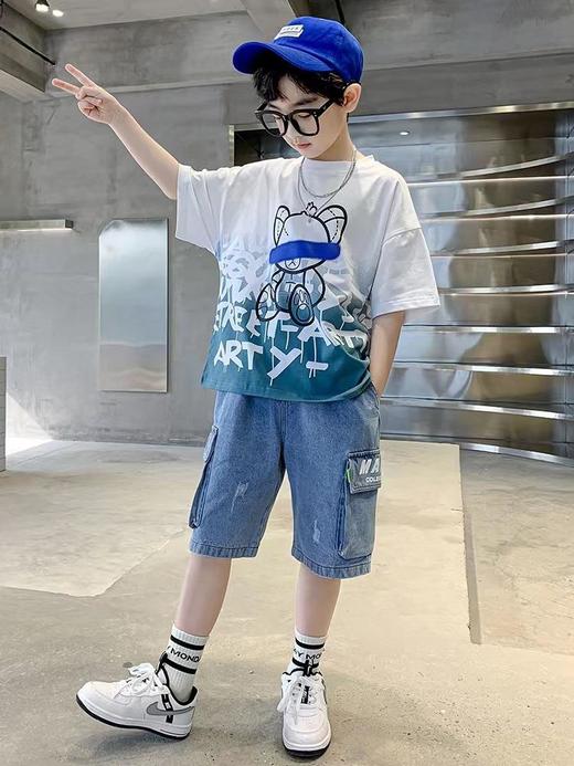 男童夏装套装2023新款儿童夏季男孩短袖帅气衣服童装运动两件套潮 商品图1