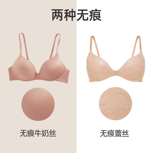 HSIA遐中小胸无钢圈文胸3/4杯上薄下厚聚拢胸罩光面无痕内衣女夏 商品图3