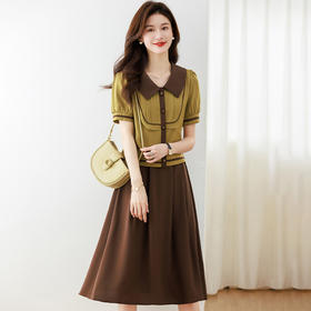 DD-时尚连衣裙夏季新款两件套打底中长裙短袖外套气质套装裙