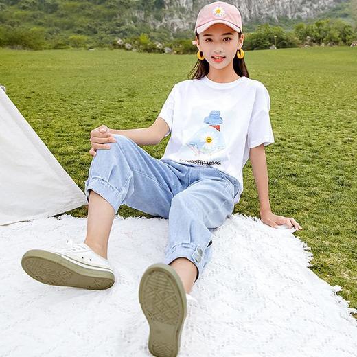 网红套装女童夏装2023新款洋气儿童夏季中大童运动女孩短袖两件套 商品图3