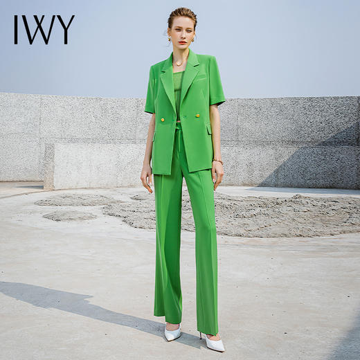 IWY/绿色西装套装女夏季职业装设计感套装女工作服套装232012C1+P6 商品图0