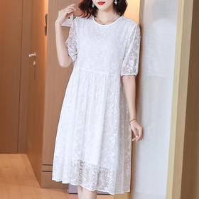 桑蚕丝连衣裙简约气质宽松显瘦真丝绣花裙KDS8901