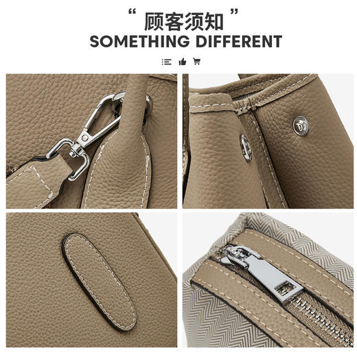 Safiya/索菲娅头层牛皮2023新款菜篮大容量单肩包女式斜挎手提包SF9135033Y 商品图1