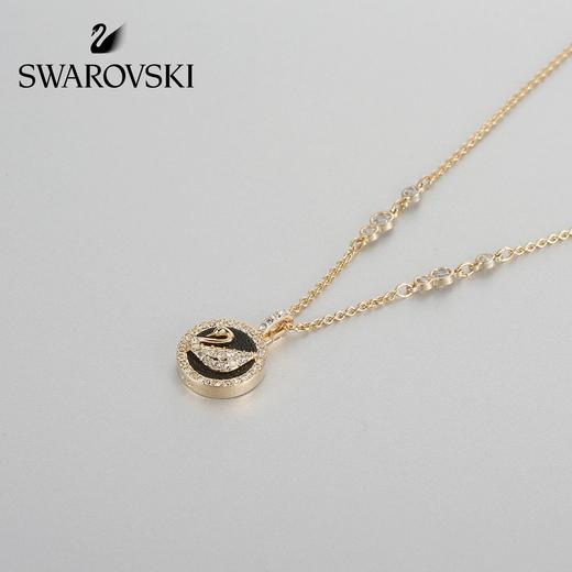 9009653749190 施华洛世奇SWAROVSKI  LEATHER SWAN天鹅项链女 时尚皮革 镀金色 商品图1