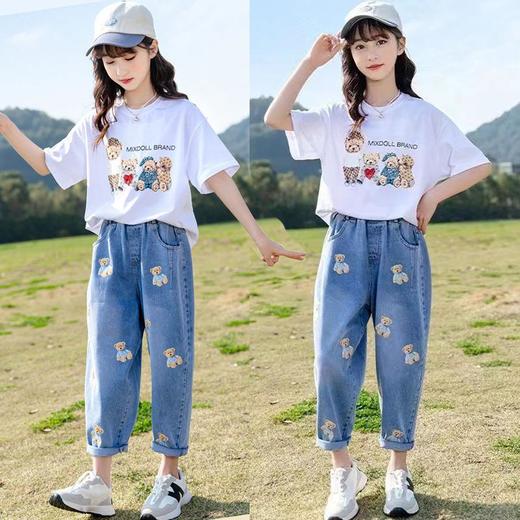 女童夏装网红牛仔裤套装2023新款儿童大童夏季时髦洋气女孩两件套 商品图3
