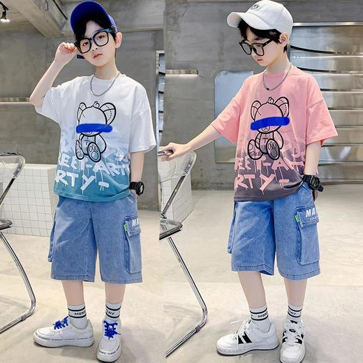 男童夏装套装2023新款儿童夏季男孩短袖帅气衣服童装运动两件套潮 商品图0