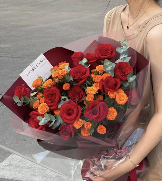 红玫瑰+橙色芭比花束 商品图0