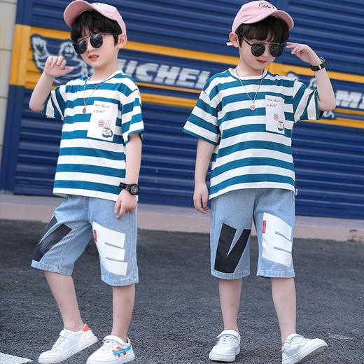 男童夏装短袖套装2023新款洋气男孩宝宝衣服潮儿童时髦帅气两件套 商品图3