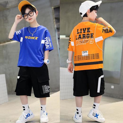 男童夏季套装2023新款洋气儿童夏装短袖时髦中大童男孩帅气潮童装 商品图0