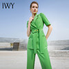 IWY/绿色西装套装女夏季职业装设计感套装女工作服套装232012C1+P6 商品缩略图4