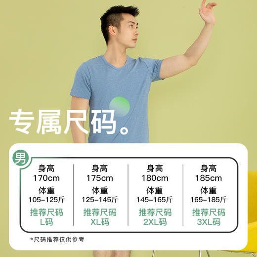 爱帝男式色织棉弹力圆领短袖衫 商品图4