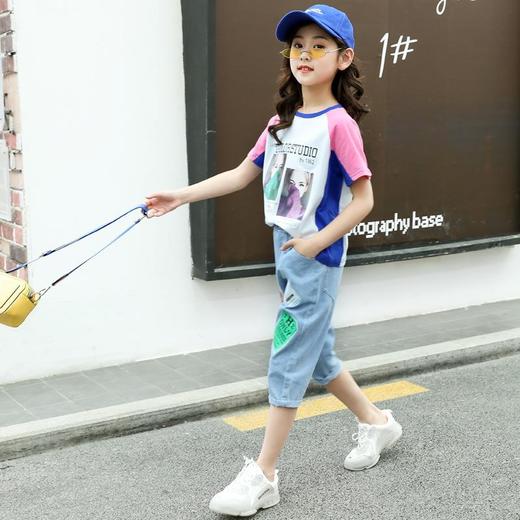 女童夏装套装2023新款儿童女孩夏季洋气中大童跨境网红运动两件套 商品图3