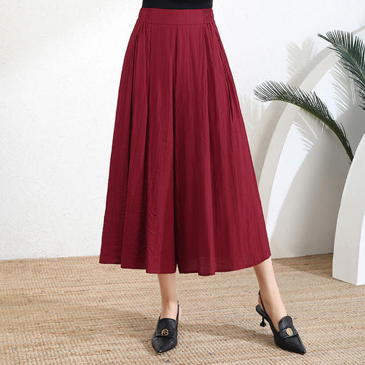夏季新款，垂感阔腿裙裤女宽松高腰显瘦八分裤时尚妈妈装休闲裤TYWF-A157 商品图3