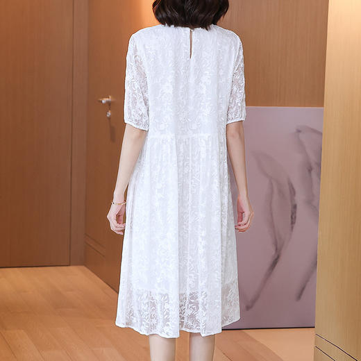 桑蚕丝连衣裙简约气质宽松显瘦真丝绣花裙KDS8901 商品图2