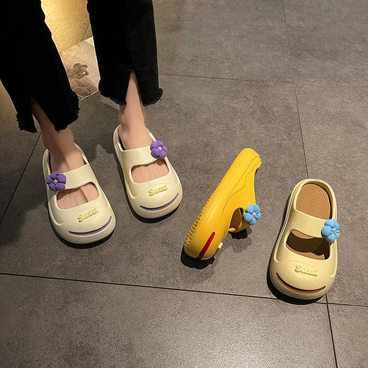 夏日必备，新款可爱洞洞鞋女，包头半拖鞋，轻松懒人凉拖鞋女，软底设计舒适贴合足部，外穿内搭都可，让你时尚又舒适！ 商品图2