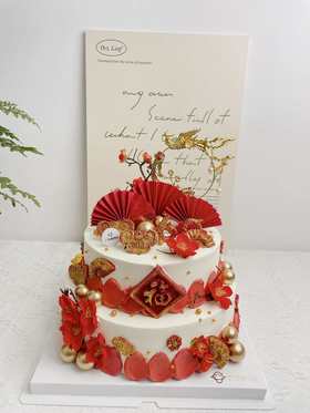 双层祝寿蛋糕  福寿康宁