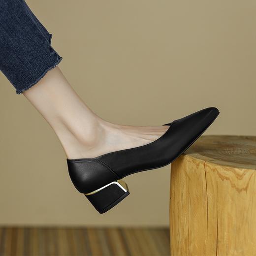 ZHR通勤风法式复古小皮鞋尖头浅口单鞋女鞋夏季懒人鞋玛丽珍女鞋 商品图2