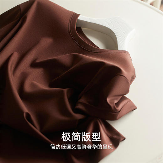 TG-TG03S252夏季纯色圆领真丝短袖女基础打底桑蚕丝莫代尔T恤透气舒适 商品图1