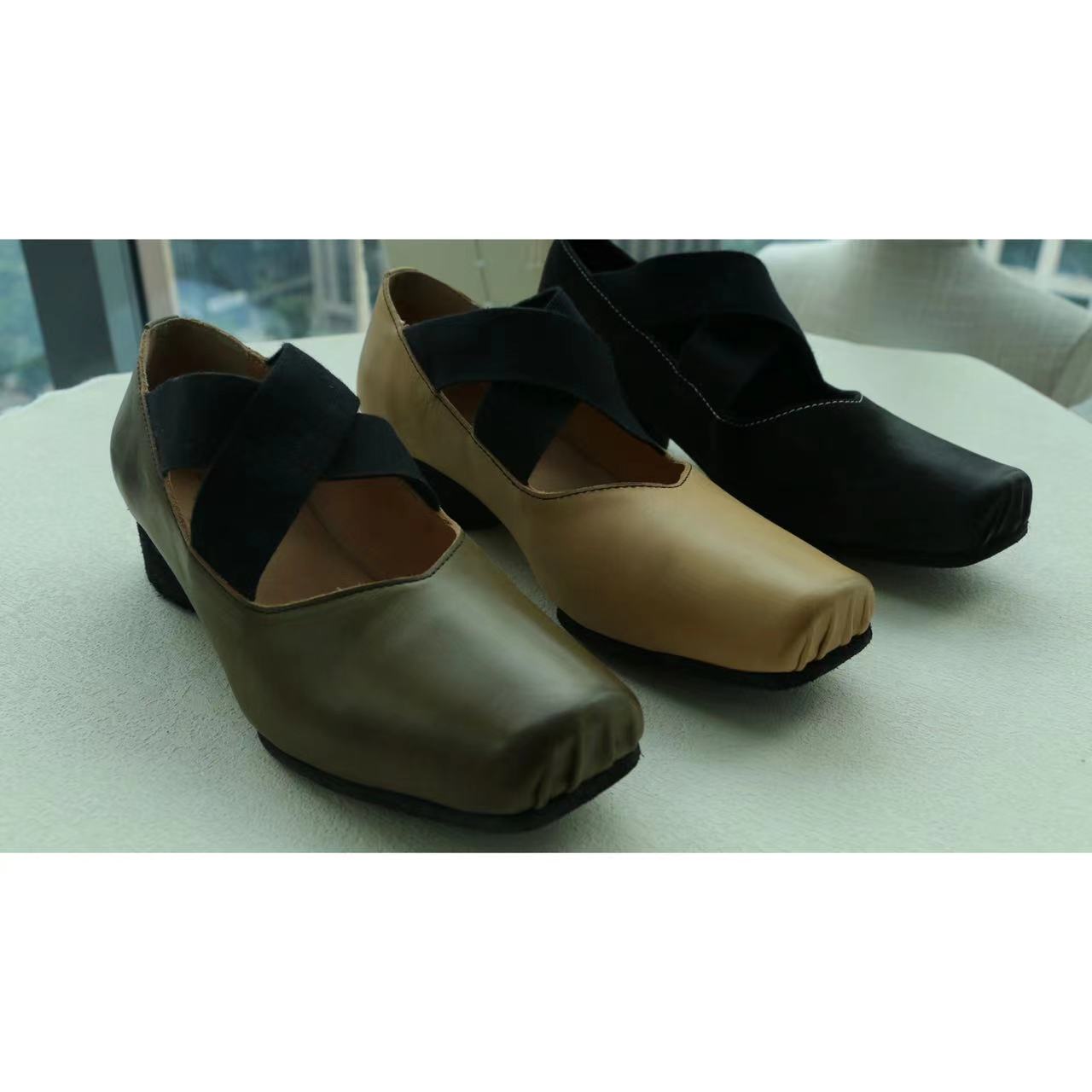 【à perles】uma做旧手工复古擦色交叉绑带芭蕾舞鞋【清仓，不退不换】