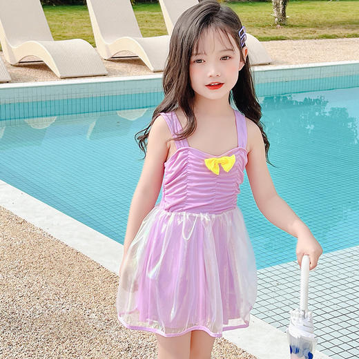 【甜美可爱！夏季新款泳衣】儿童泳衣2023新款，女童中小童连体公主蓬蓬裙，亲肤舒适，让宝宝像公主一样自信迎接每天，穿上网纱度假泳装，无惧阳光沙滩，网纱度假泳装，透气舒适，宝宝穿上就不想脱下！-QQ 商品图2