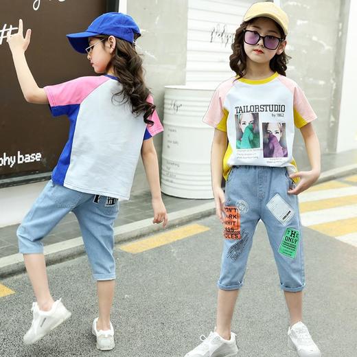 女童夏装套装2023新款儿童女孩夏季洋气中大童跨境网红运动两件套 商品图2