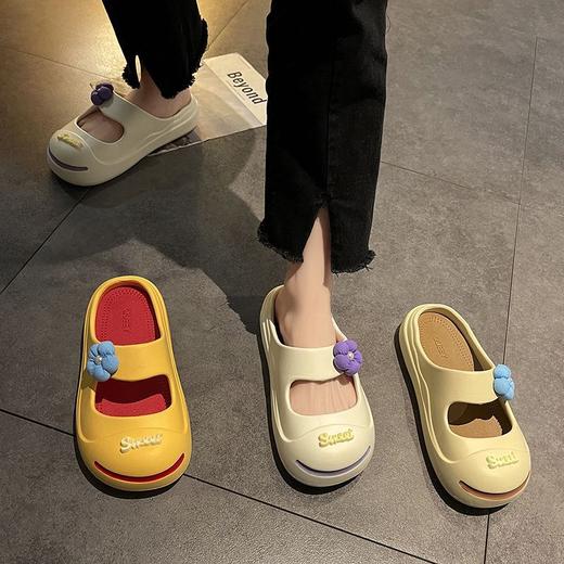 夏日必备，新款可爱洞洞鞋女，包头半拖鞋，轻松懒人凉拖鞋女，软底设计舒适贴合足部，外穿内搭都可，让你时尚又舒适！ 商品图1