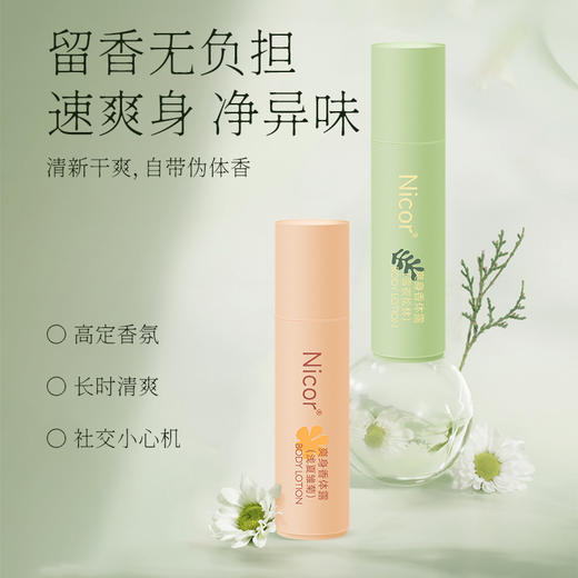「9.9元包邮！两款香型」Nicor爽身香体露 香氛精油走珠止汗清爽清新留香滚珠液香水 商品图0