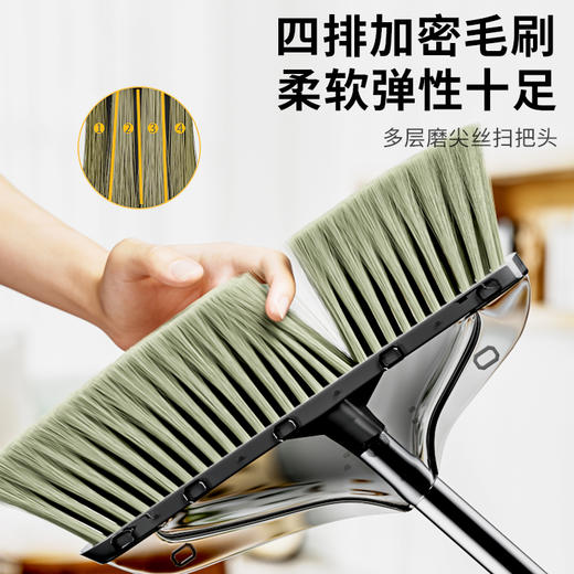 「颜值派！三款配色」透明扫把套装 组合居家日用软毛扫帚簸箕卫生间不粘毛发垃圾铲笤帚清洁工具 商品图4