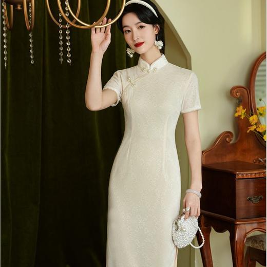 SKY 319084素雅时尚改良新中式水溶蕾丝旗袍 商品图2
