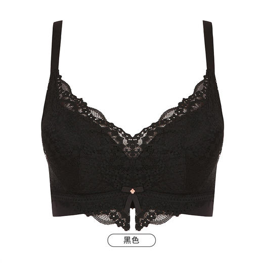 笔笔同款都市丽人自然舒适ABC杯适穿软泡芙蕾丝内衣三种厚度3/4杯常规文胸无钢圈三排扣新年本命年红品LB31M2 商品图7