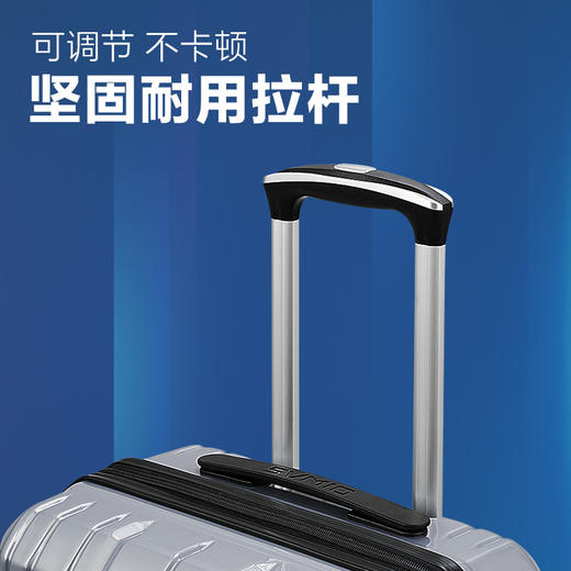 爱华仕（OIWAS）万向轮学生行李箱男28英寸亮面拉链款旅行箱拜耳PC箱子6176黑色 商品图2