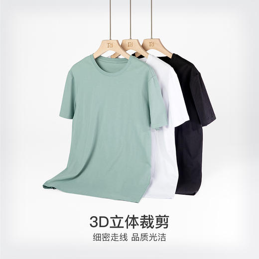 爱帝男士纯棉T恤夏季简约素色短袖衫 商品图8
